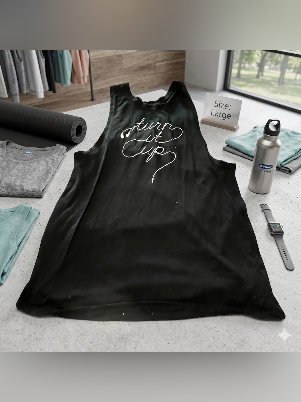 Old Navy Active "Turn It Up" Graphic Tank Top • Size L